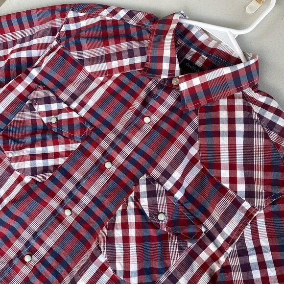Red and Blue Plaid Button Up - Picture 3 of 3